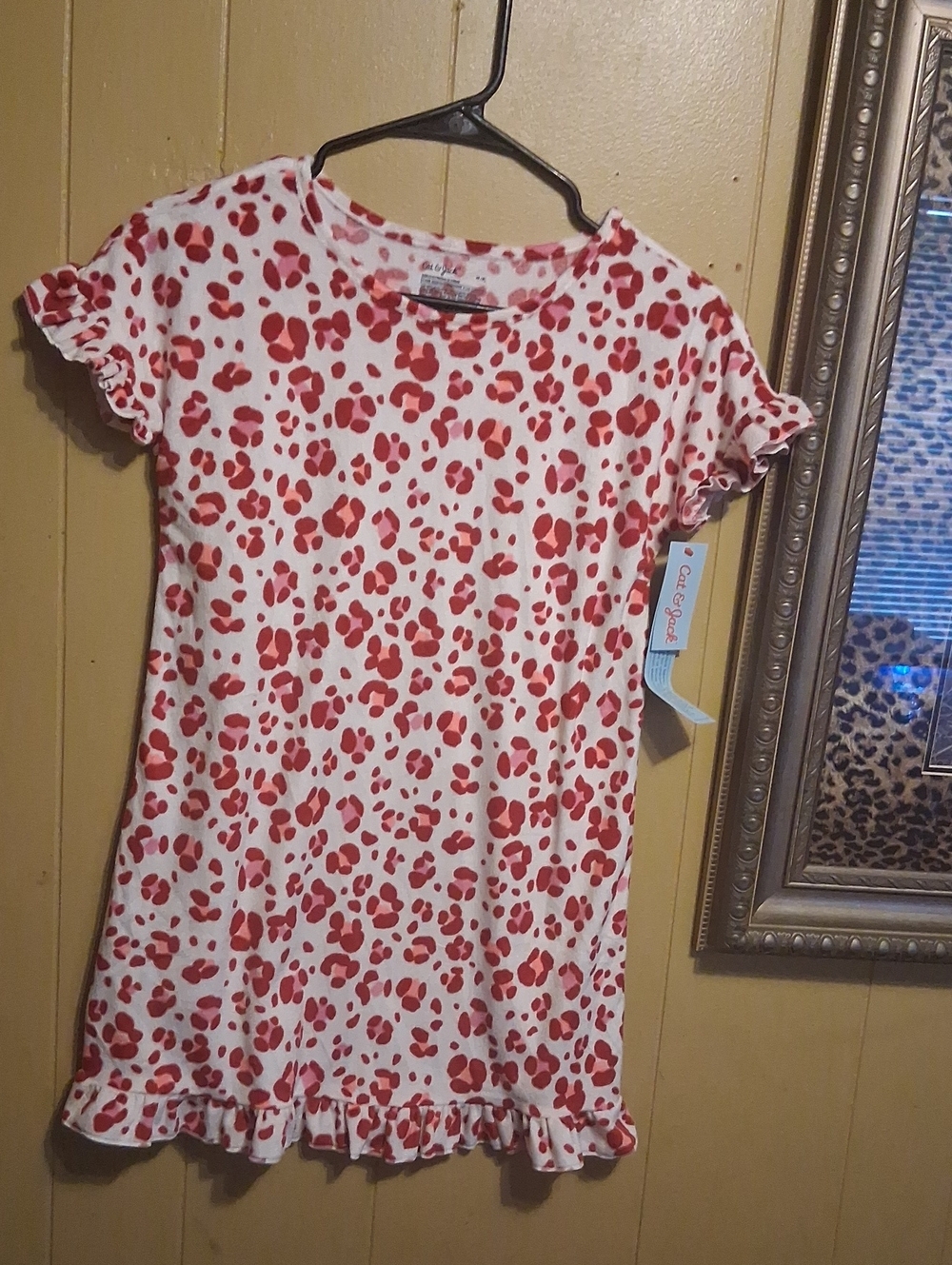 Cat & Jack White and Red Leopard Print Nightdress